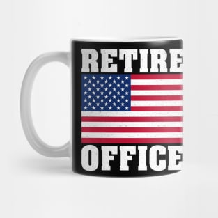 Retired Police Officer Proud Patriotic Officer American Flag Mug